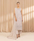 Unstitched Women's Embroidered Blended Khaddi Net Beige Three Piece Suit